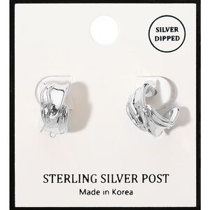 Elegant Silver Hoop Earrings Sterling Silver Posts